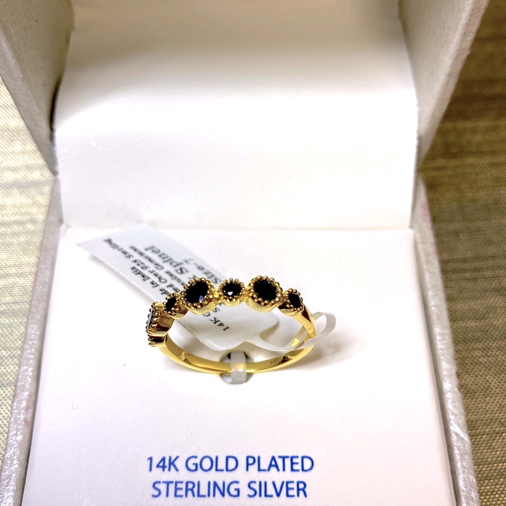 Brand New Shivam 14k Gold Plated & Sterling Silver Ring Size 7 Box Included